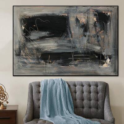 Abstract Oil Painting Canvas Dark Wall Art Abstract Expressionism Painting Textured Artwork Contemporary Art Luxury Painting ...