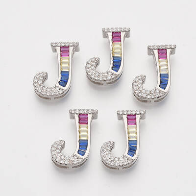 Brass Cubic Zirconia Slide Charms