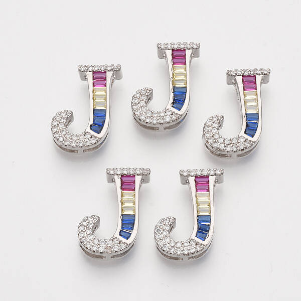 Brass Cubic Zirconia Slide Charms
