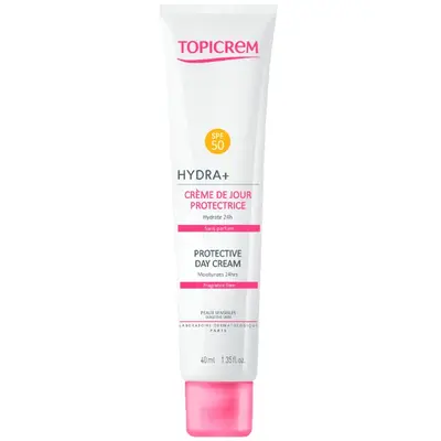 Topicrem Hydra+ - Protective Day Cream - SPF50 - Fragrance Free - Sensitive Skin 40 ml