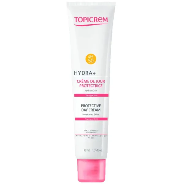 Topicrem Hydra+ - Protective Day Cream - SPF50 - Fragrance Free - Sensitive Skin 40 ml