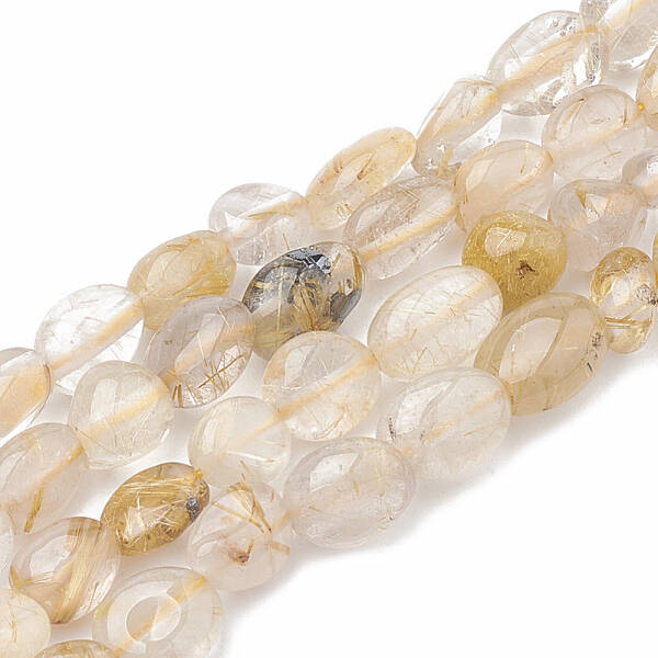 Natural Gold Rutilated Quartz Beads Strands