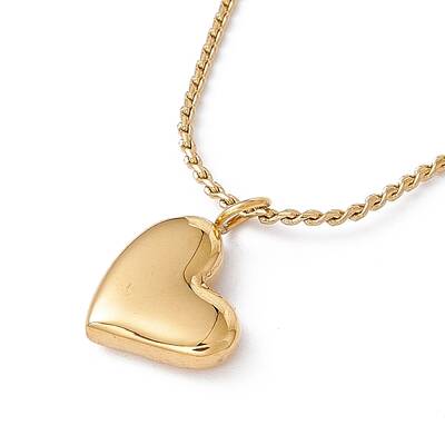 Heart Pendant Necklace with Twist Rope Chains