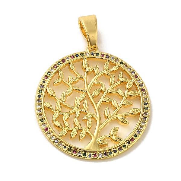 Brass Micro Pave Cubic Zirconia Pendants
