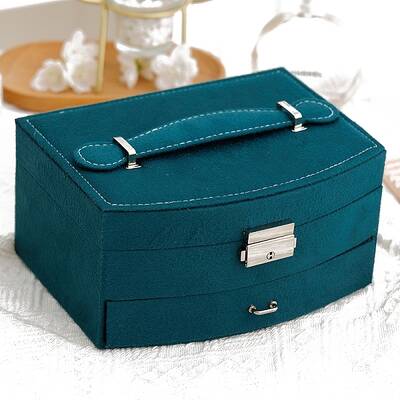 Velvet Jewelry Organizer Storage Drawer Boxes with Handle
