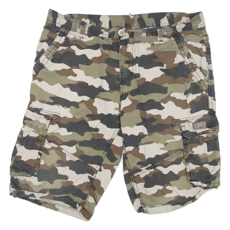 Mens Cargo Shorts Green Camouflage M W34