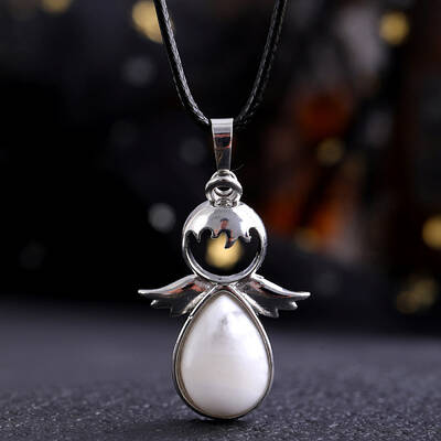 Angel Wings Crystal Teardropt Pendant Necklaces