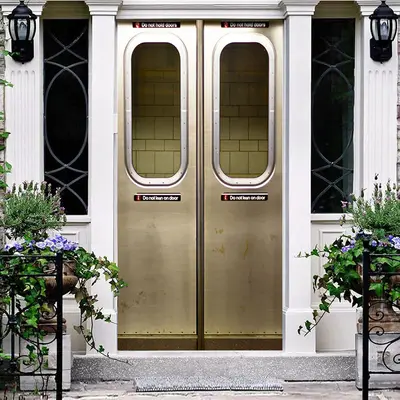Aperturee Speckled Stainless Steel Subway Scene Door Cover, 30x80 Inch, 28.48 USD, party door covers, YZMZ9O56-A
