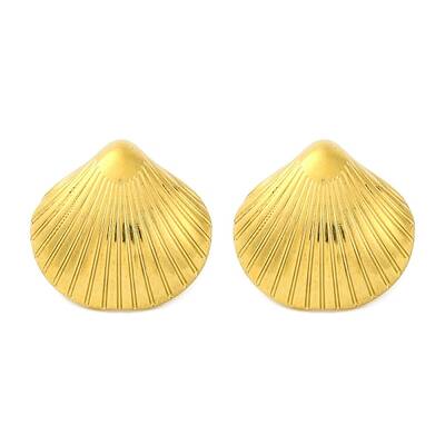 Ion Plating(IP) 304 Stainless Steel Shell Shape Stud Earrings