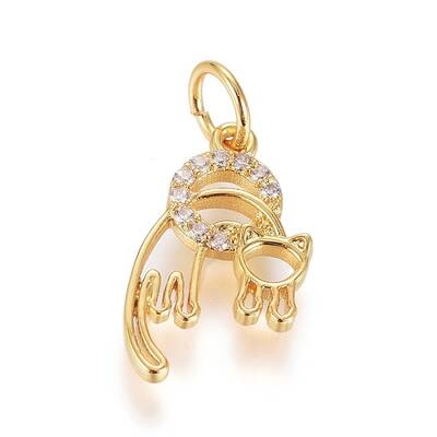 Brass Micro Pave Cubic Zirconia Pendants