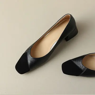 CHIKO Deshay Square Toe Block Heels Pumps Shoes
