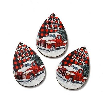 Single Face Printed Wood Big Pendants
