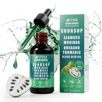 VYXION 10 In 1 Soursop Liquid Drops, ALL-IN-ONE Extract - Seamoss,Moringa,Black Seed Oil,Turmeric,Oregano Liquid,Multi-Vitami...