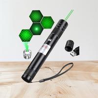 USB Rechargeable Visible Beam Green Light Pointer for Outdoor Camping & Fun - Energy Efficient & Portable
