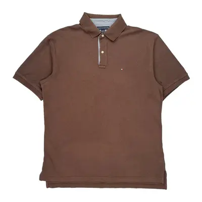 Tommy Hilfiger Polo Shirt - XL Brown Cotton