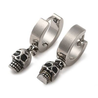 304 Stainless Steel Dangle Hoop Earrings
