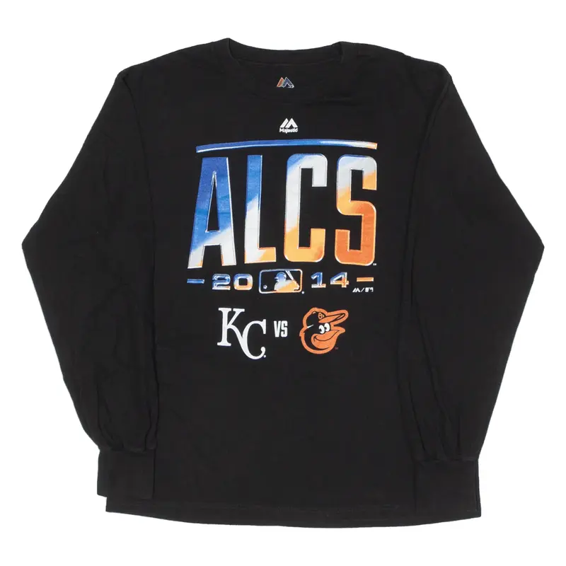 MAJESTIC ALCS 2014 USA T-Shirt Black Long Sleeve Mens M