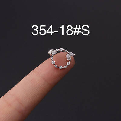 316L Stainless Steel Micro Pave Cubic Zirconia Cartilage Earrings