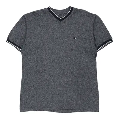 Champion V-neck T-Shirt - XL Grey Cotton
