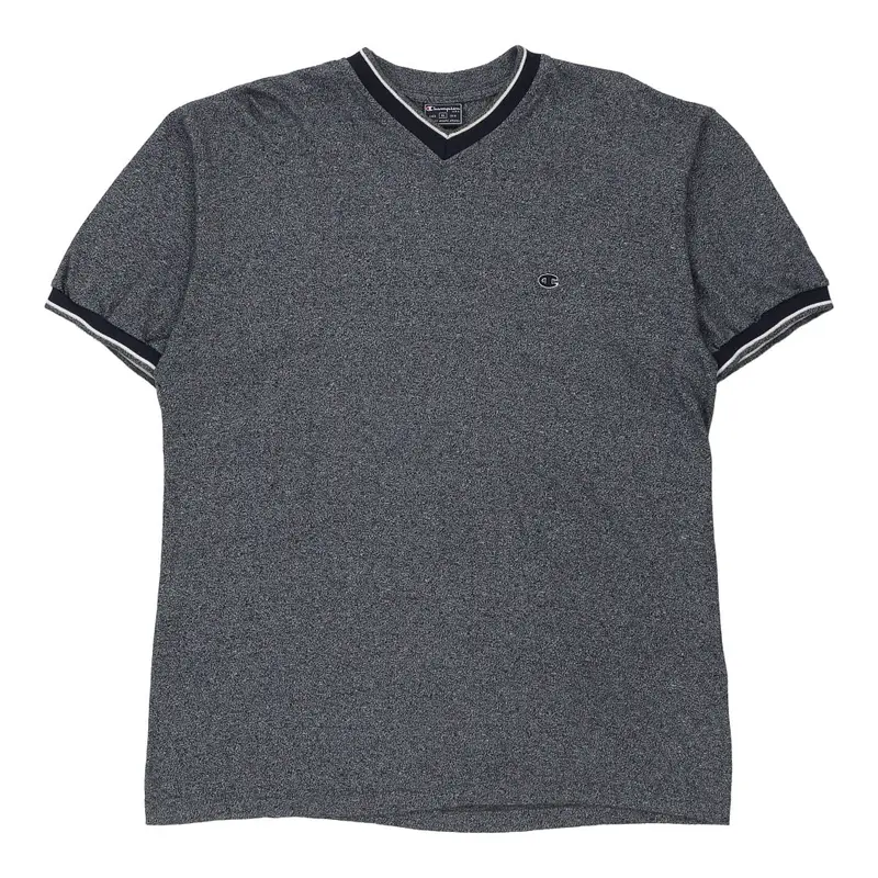 Champion V-neck T-Shirt - XL Grey Cotton