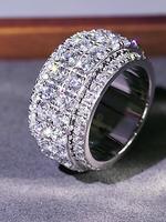 Luxury Circle Zircon Ring, Fashion Accessories for Women & Men, Trendy All-match & Exquisite Jewelry for Birthday Gift