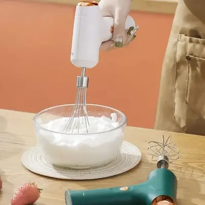 USB Rechargeable Electric Egg Beater, Handheld Electric Mixer, Household Kitchen Appliances for Baking, Easy To Use and Clean...