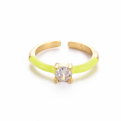 Brass Enamel Cuff Rings