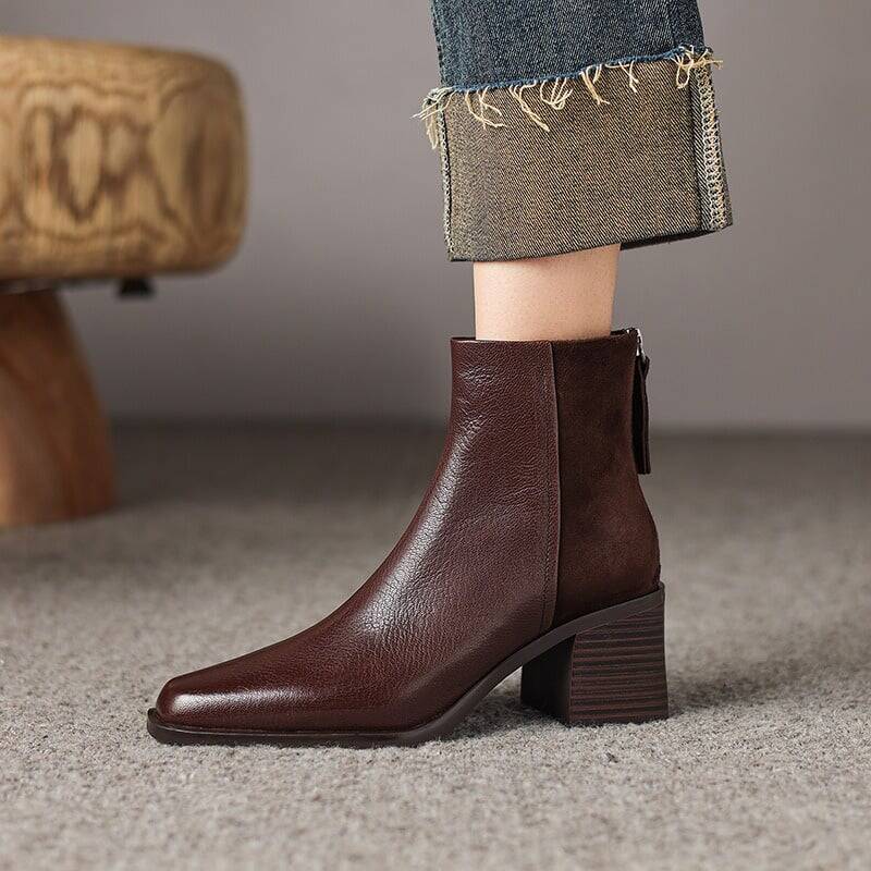 CHIKO Adria Pointy Toe Block Heels Ankle Boots
