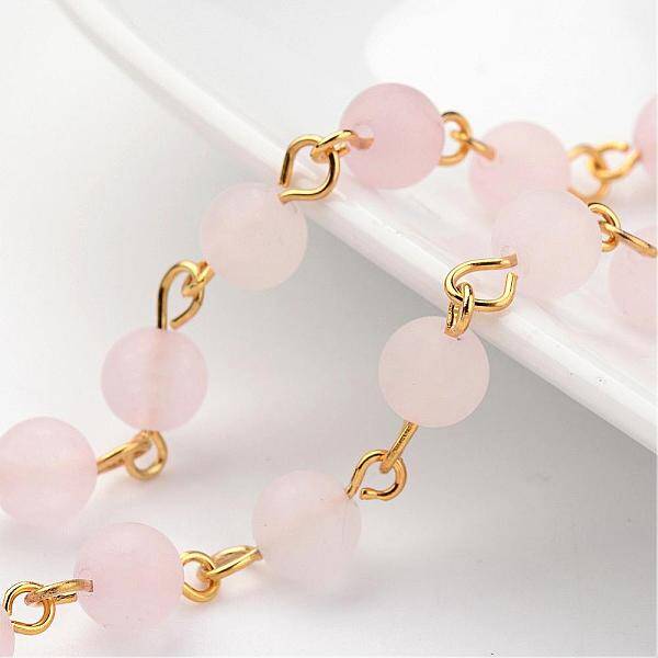 Handmade Natural Rose Quartz Beaded Chains