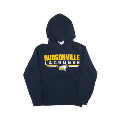 CHAMPION Hudsonville Lacrosse USA Hoodie Blue Pullover Boys M