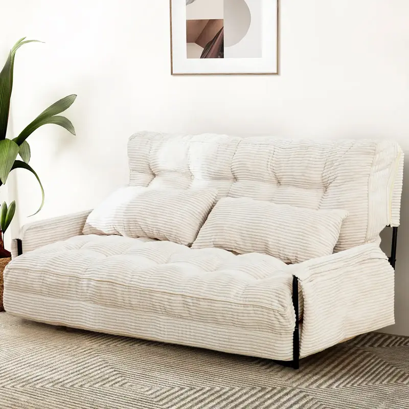 MAXYOYO Adjustable Floor Sofa Bed with 2 Pillows, Multi-Functional Bean Bag Sleeper Bed with Armrest for Reading Gaming, Mode...