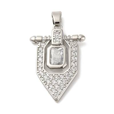 Brass Pendants with Cubic Zirconia