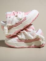 Women's Colorblock Patchwork Bootlace Worm Lace Up Low Top Athletic Sneakers, Trainers for Women, Casual Comfortable Sports S...