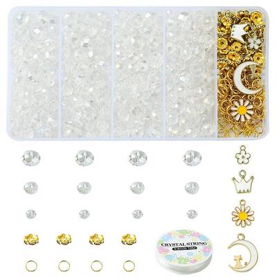 DIY Electroplate Glass Beads Bracelets Jewelry Set