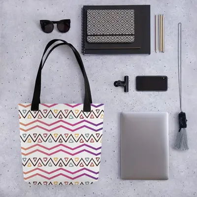 Zig Zag Memories - Large Tote Bag