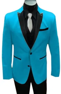 Stage-Tux Turquoise/Black -  Tuxedo Wholesale  Distributors