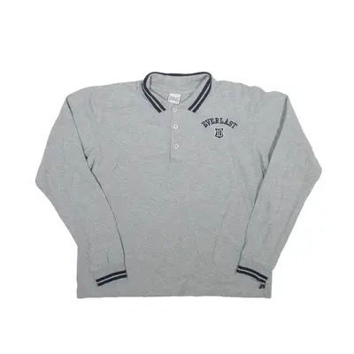 EVERLAST Polo Shirt Grey Long Sleeve Mens M