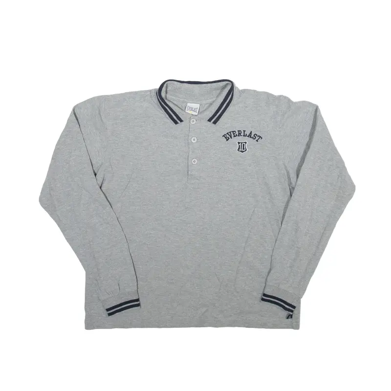 EVERLAST Polo Shirt Grey Long Sleeve Mens M