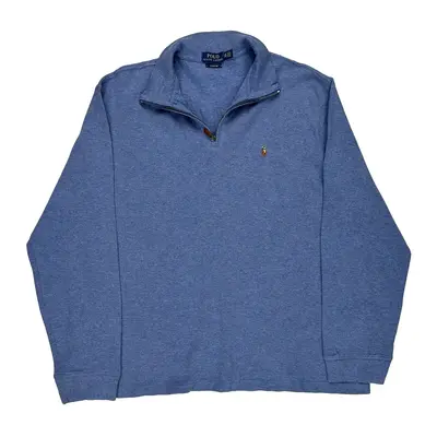Polo By Ralph Lauren 1/4 Zip - 2XL Blue Cotton