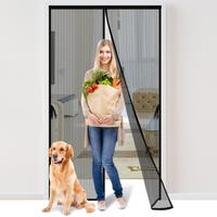 Magnetic Screen Door Mesh, Keep Bugs OutHeavy-Duty Mesh Curtain, Works with Front Doors, Sliding Doors,Black