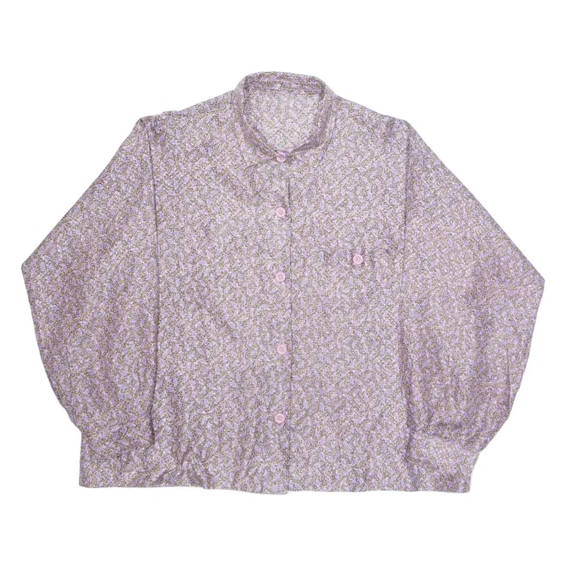Womens Shirt Purple Floral Long Sleeve L