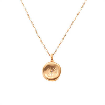 Stainless Steel Rhinestone Pendant Neckalces