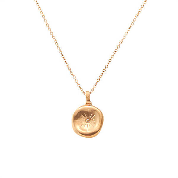 Stainless Steel Rhinestone Pendant Neckalces