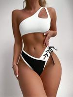 Women's Solid Color Bikini Set, Casual Fashion Chic Swimsuit Set for Beach Holiday Vacation, Ladies Swimwear for Summer
