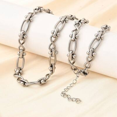 304 Stainless Steel Oval Infinity Link Chain Necklaces for Women Men