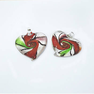 Handmade Silver Foil Lampwork Pendants