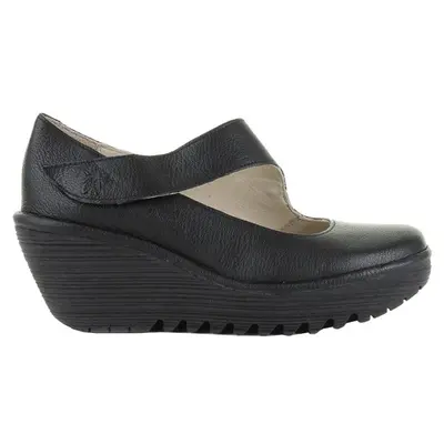 Fly London YASI682FLY Leather Women's Wedge Sole Shoes - Black - Size:US 10-10.5 Women