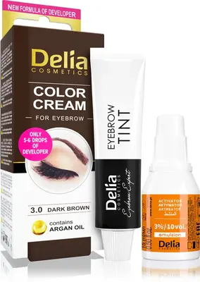 Delia Cosmetics Argan Oil Eyebrow Tint Color 3.0 Dark Brown 15 Ml