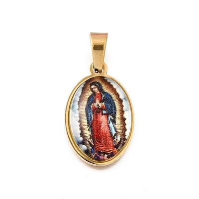 Religion Theme 304 Stainless Steel Pave Epoxy Pendants