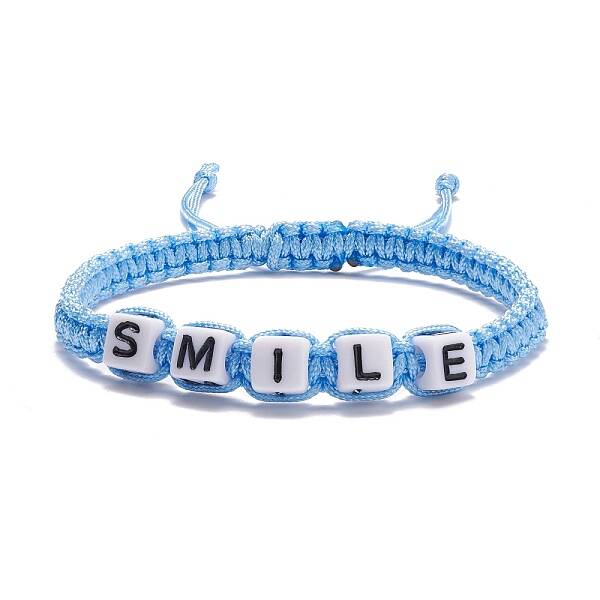 Word Smile Braided Bead Bracelet